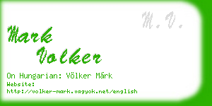 mark volker business card